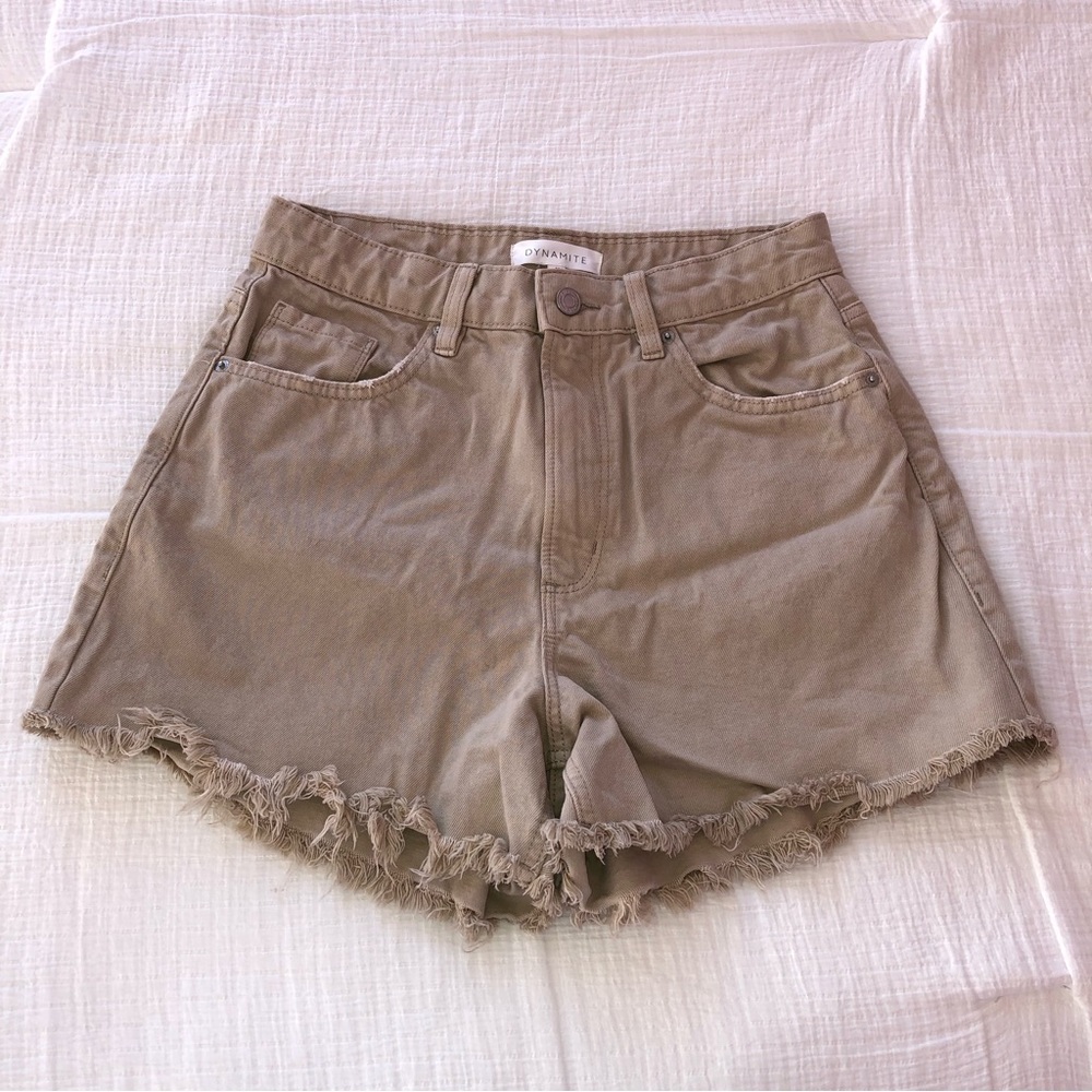 Dynamite High Waisted Beige Jean Shorts
